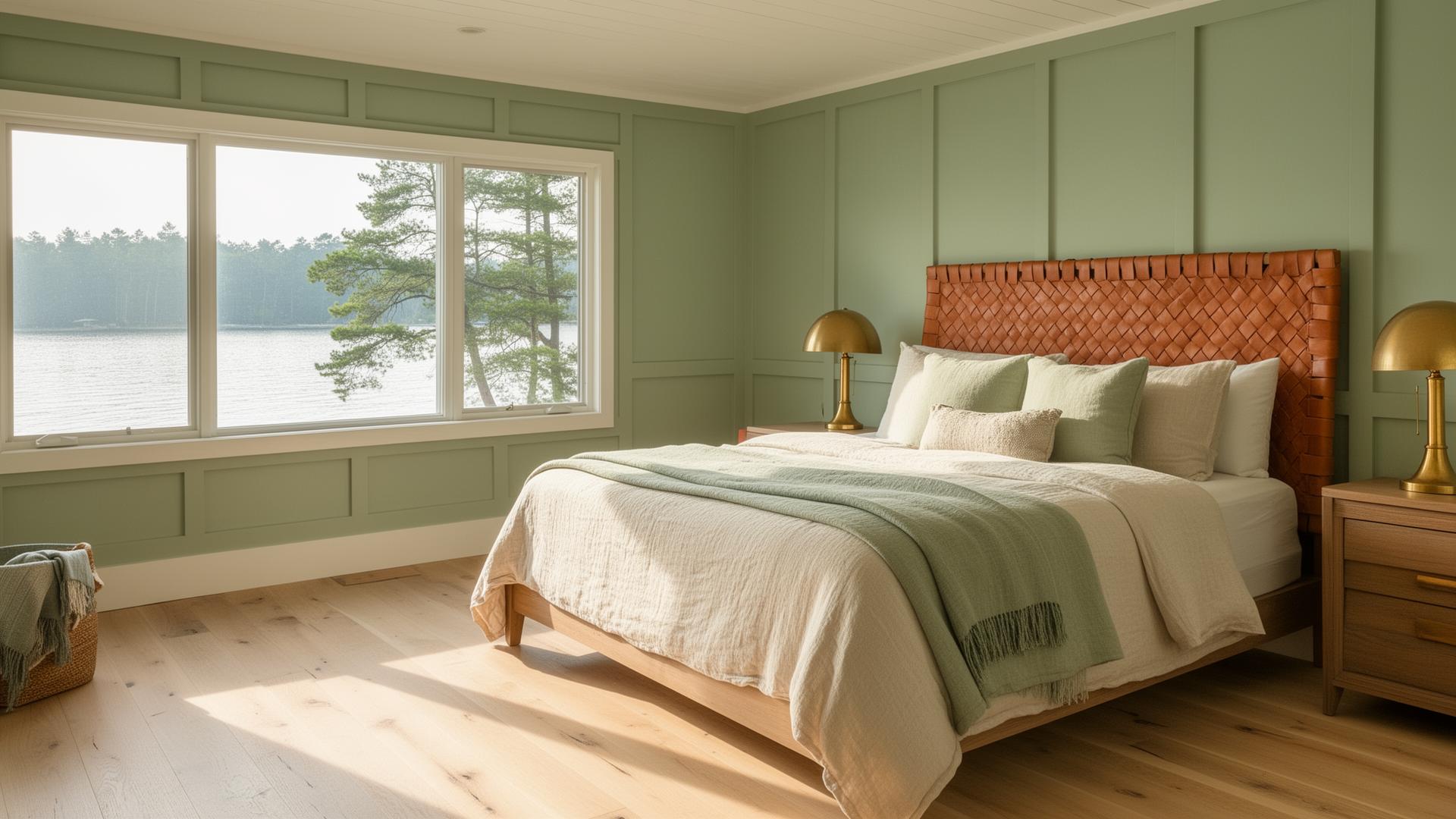 Light, airy renovated bedroom interior